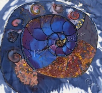 Ammonite painting logo for Touching The Dreamstone website